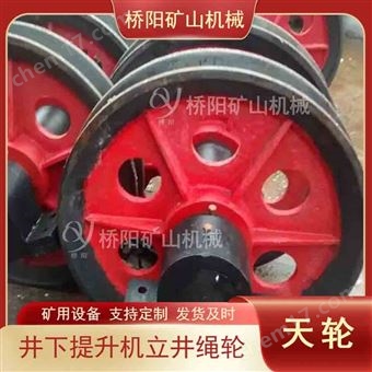 井下调节钢丝绳运动方向的定滑轮提升机天轮