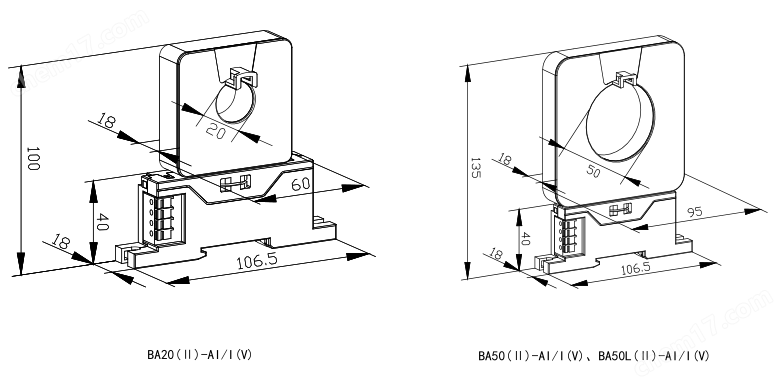 電機交流電流采集100A傳感器